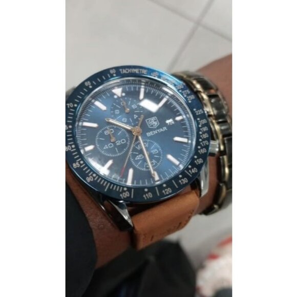 Mens Watches Analog Quartz Chronograph Waterproof Men's Wrist Watches Business